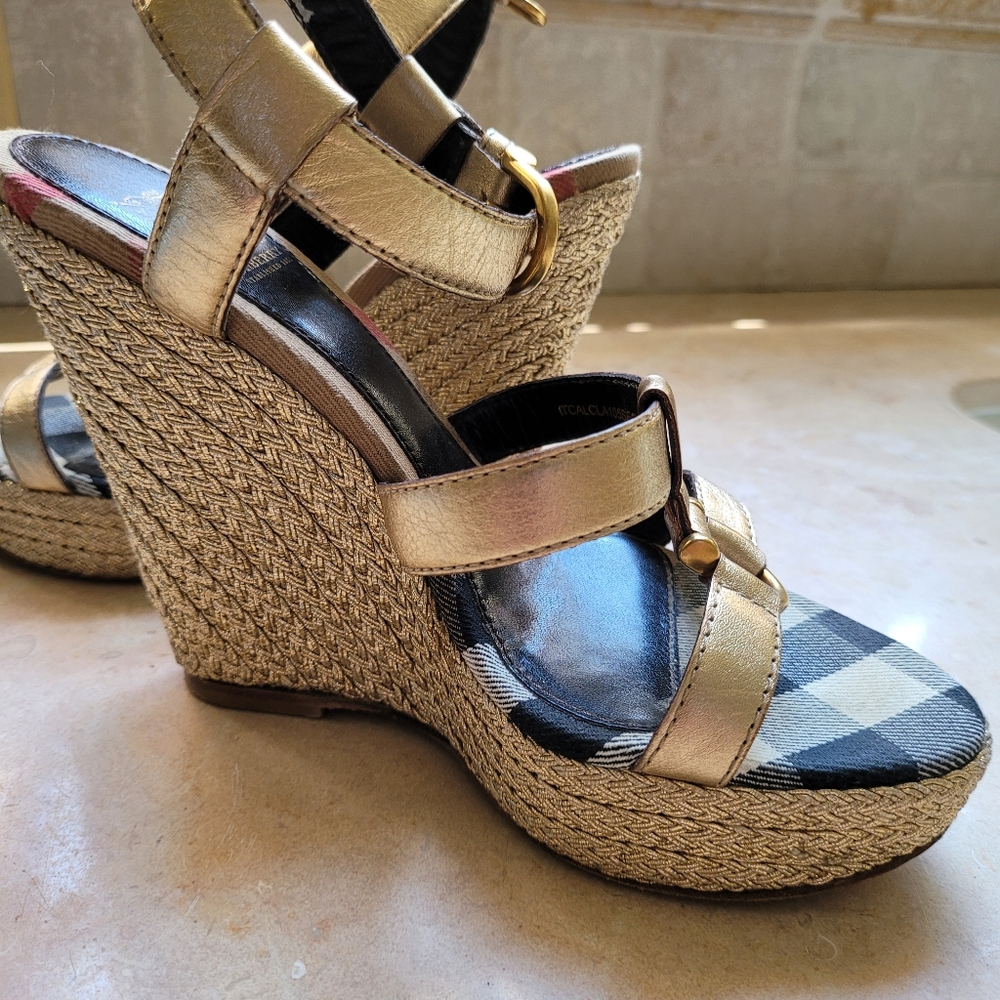 Burberry Haymarket Check Wedge Espadrille - Picture 6 of 16